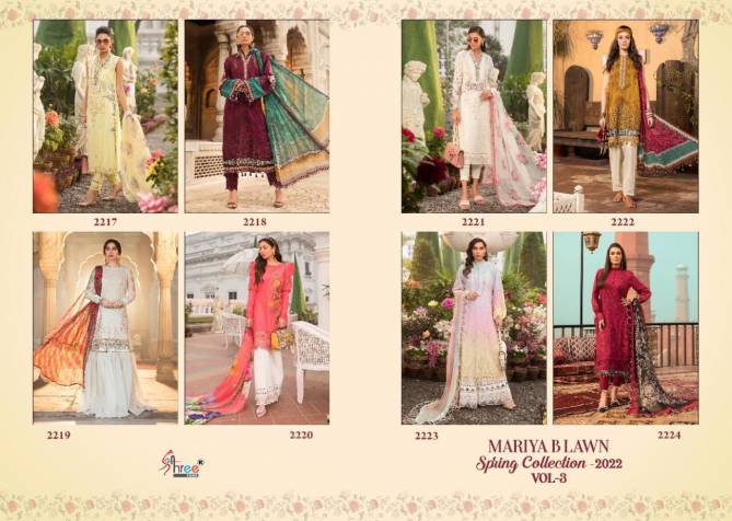 Shree Mariya B Lawn Spring 2022 Vol 3 Fancy Festive Wear Pakistani Salwar Kameez Collection